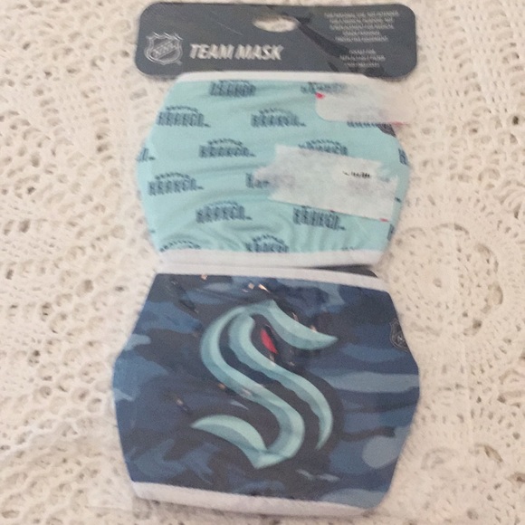 NEW NHL Kraken Face Masks Sealed 3 Packages - Picture 3 of 5